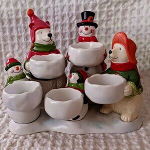 Yankee Candle Votive Holder Holiday SNOWMAN POLAR BEAR PENQUIN Christmas Winter